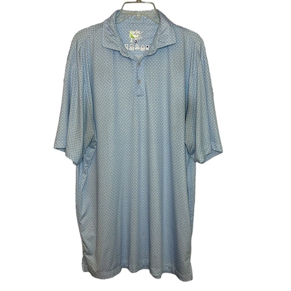TailorByrd polo shirt circles quick fry blue white SPF size XL - Picture 1 of 11